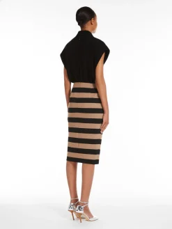Midi dress in jersey and cady