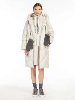 Midi parka in water-repellent canvas