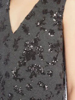 Milano-knit jersey dress with sequin detail