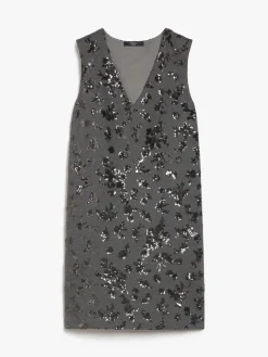 Milano-knit jersey dress with sequin detail