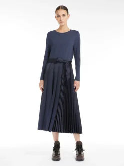 Milano-knit long jersey dress