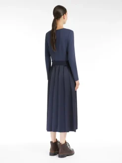 Milano-knit long jersey dress