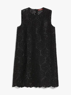 Mini dress in embroidered satin