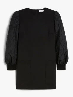 Mini-dress in wool and jacquard canvas