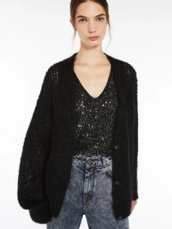 Mohair yarn cardigan