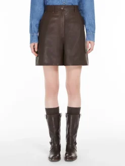 Nappa leather Bermuda shorts