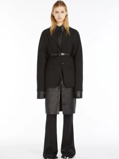 Nappa leather shirt dress