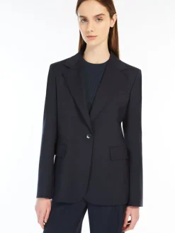 Natural stretch wool blazer