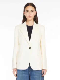 Natural stretch wool blazer