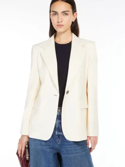 Natural stretch wool blazer