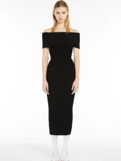 Off-the-shoulder knit dress