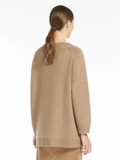 Off-the-shoulder wool and cashmere jumper