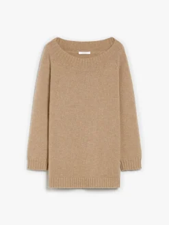 Off-the-shoulder wool and cashmere jumper