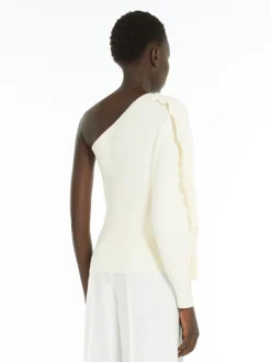 One-shoulder viscose jumper
