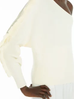 One-shoulder viscose jumper
