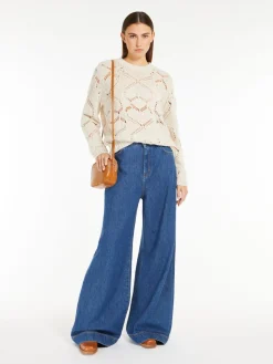 Open-knit wool-blend sweater