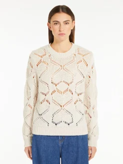 Open-knit wool-blend sweater