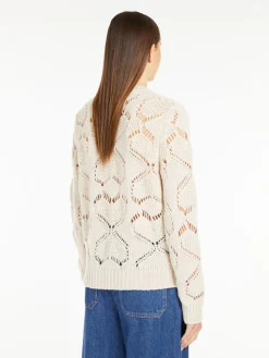 Open-knit wool-blend sweater
