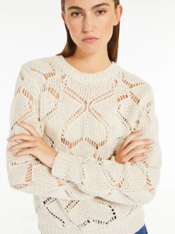 Open-knit wool-blend sweater
