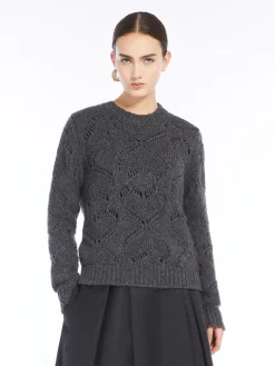 Open-knit wool-blend sweater