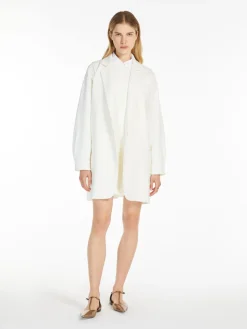 Oversize stretch-wool canvas jacket