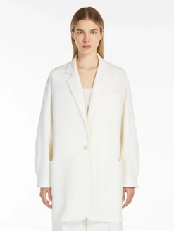 Oversize stretch-wool canvas jacket