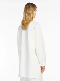 Oversize stretch-wool canvas jacket