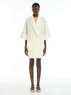 Oversized coat in mesh jersey