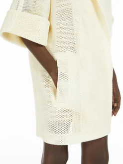 Oversized coat in mesh jersey
