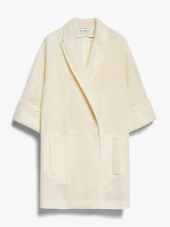 Oversized coat in mesh jersey