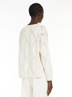 Oversized diamond-knit cotton sweater