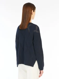 Oversized diamond-knit cotton sweater