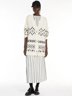 Oversized jacquard cotton cardigan