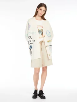 Oversized jacquard cotton cardigan