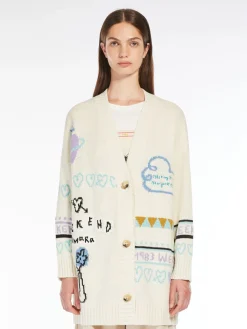 Oversized jacquard cotton cardigan