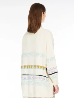 Oversized jacquard cotton cardigan