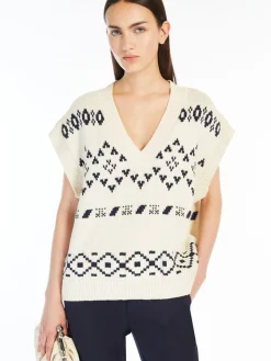 Oversized jacquard cotton gilet