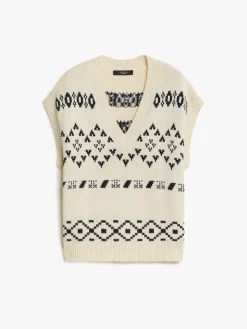 Oversized jacquard cotton gilet