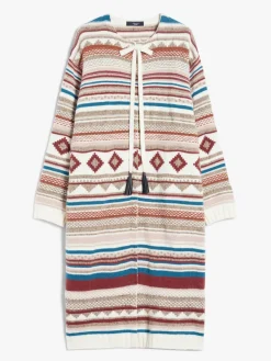 Oversized jacquard-knit cardigan