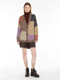 Oversized mohair chiné cardigan