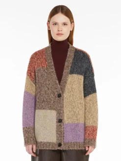 Oversized mohair chiné cardigan