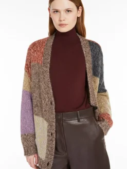 Oversized mohair chiné cardigan