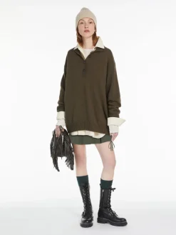 Oversized mohair-blend pullover