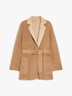 Oversized reversible jacket in wool and cashmere