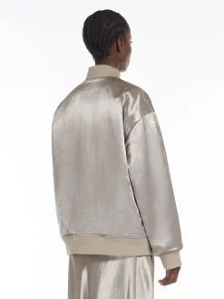 Oversized satin bomber jacket