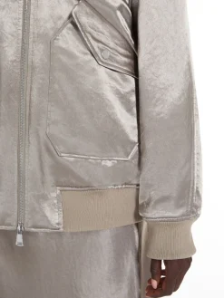 Oversized satin bomber jacket