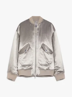 Oversized satin bomber jacket