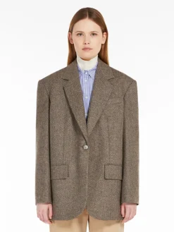 Oversized Shetland-look wool blazer