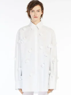 Oversized shirt with 3D rose detail