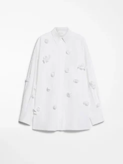 Oversized shirt with 3D rose detail